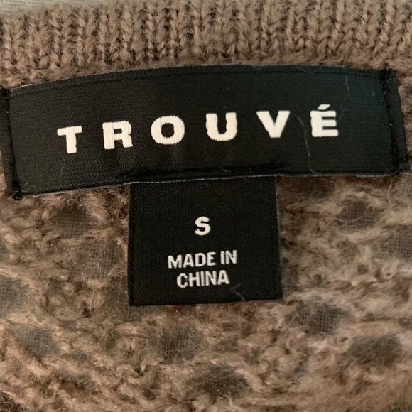 TROUVE Nordstrom Boyfriend Cardigan Sweater Open Weave Mauve Loose Fit Knit - Picture 3 of 15